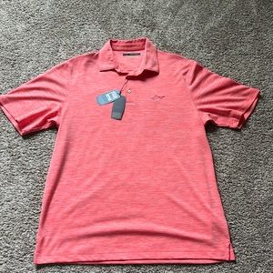 Salmon Greg Norman Golf Shirt. NWT